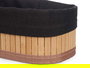 Kipit Set 3 Organizadores Bambú y Tela Negro 24x15x11 cm (3 Tamaños) con Medidas Adicionales (Set de 12)