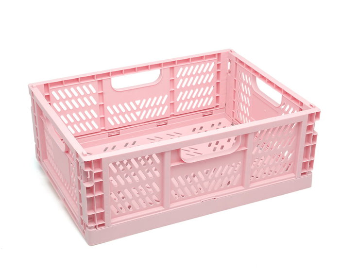 KioKids Caja de Almacenaje Plegable Rosa 40x30x15 Organizadora Apilable Polipropileno