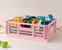 KioKids Caja de Almacenaje Plegable Rosa 40x30x15 Organizadora Apilable Polipropileno