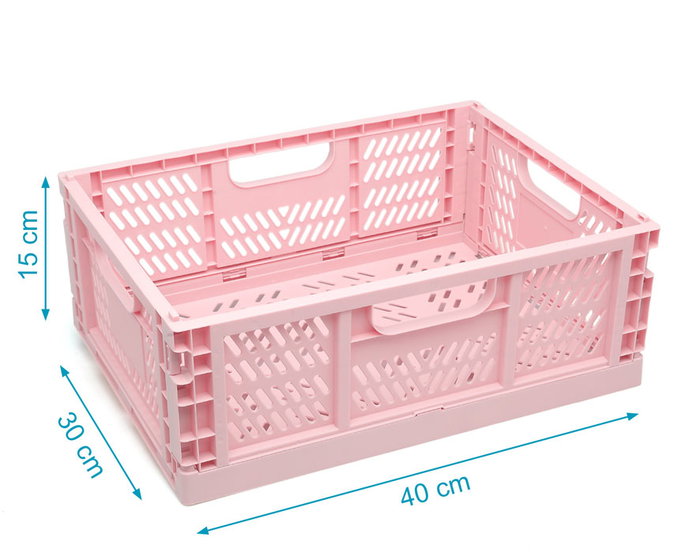 KioKids Caja de Almacenaje Plegable Rosa 40x30x15 Organizadora Apilable Polipropileno