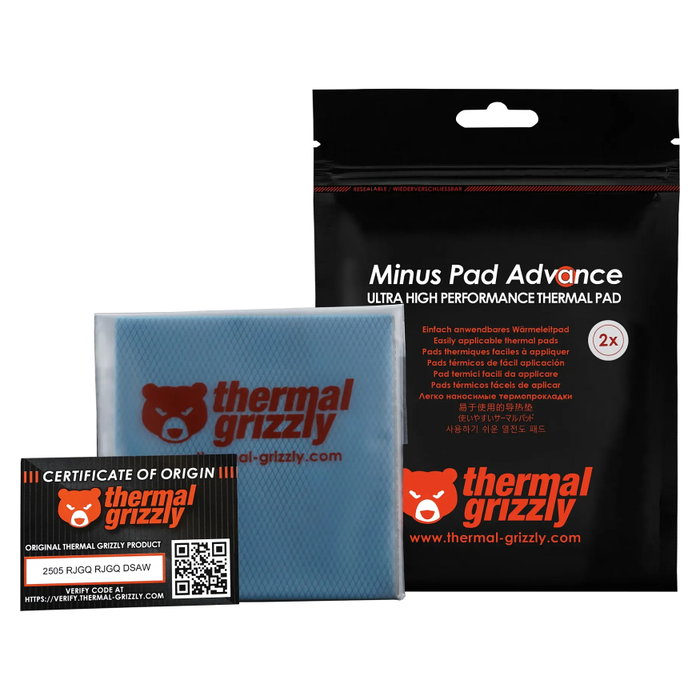Thermal Grizzly Minus Pad Advance 100x100x2,0 mm (Pack de 2) Thermal Grizzly Minus Pad Advance 100x100x2,0 mm (Pack de 2)