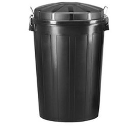 Utilex Cubo de Basura 100 Litros, Capacidad 100L - Color Negro, Dimensiones 50x50x78 cm, Material Polipropileno