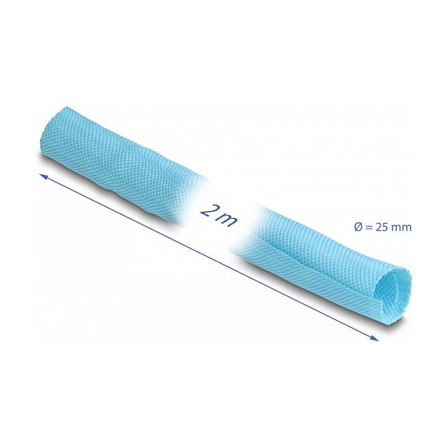 DeLOCK Manga tejida de cierre automático resistente al calor 2 m x 25 mm azul