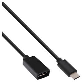 InLine Cable Adaptador USB 3.1 Tipo C a USB-A 0.15m Negro