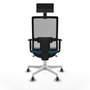 PIQUERAS Y CRESPO Silla de oficina Horna con mecanismo Sincro, Azul claro y Gris