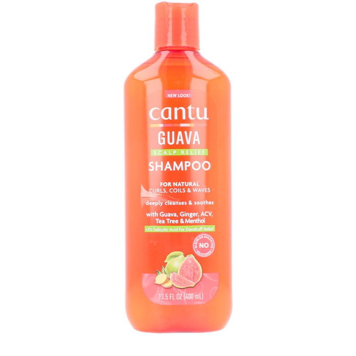 Cantu Champú Guava & Ginger Scalp Relief Anticaspa Definición de Rizos Afro con Ácido Salicílico y Aceite de Árbol de Té 400 ml Cantu Champú Guava & Ginger Scalp Relief Anticaspa Definición de Rizos Afro con Ácido Salicílico y Aceite de Árbol de Té 400 ml