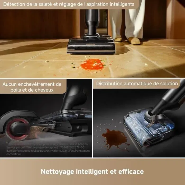 Mova Aspiradora Escoba M50 ULTRA MOV6977728946269 - 22.000 Pa, Brazo Robótico, Mango Plegable y Extensible, Lavado de Cepillo Inmersivo 100 °C
