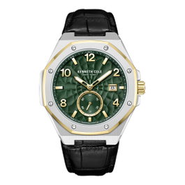 Kenneth Cole KCWGX0059003 con esfera verde y correa de cuero
