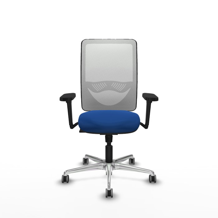PIQUERAS Y CRESPO Silla de oficina Zulema con Mecanismo Sincro, Azul y Blanco