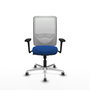 PIQUERAS Y CRESPO Silla de oficina Zulema con Mecanismo Sincro, Azul y Blanco