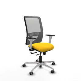 PIQUERAS Y CRESPO Silla de oficina Zulema con mecanismo Sincro/Traslack, Amarillo y Gris
