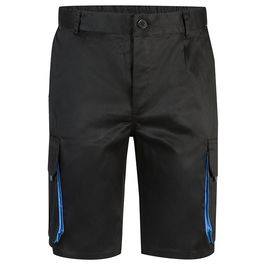 Velilla Bermuda Bicolor 103007 Negro/Celeste Multibolsillos Talla 42 Sarga Ligera 200gr/m² 65% Poliester 35% Algodon