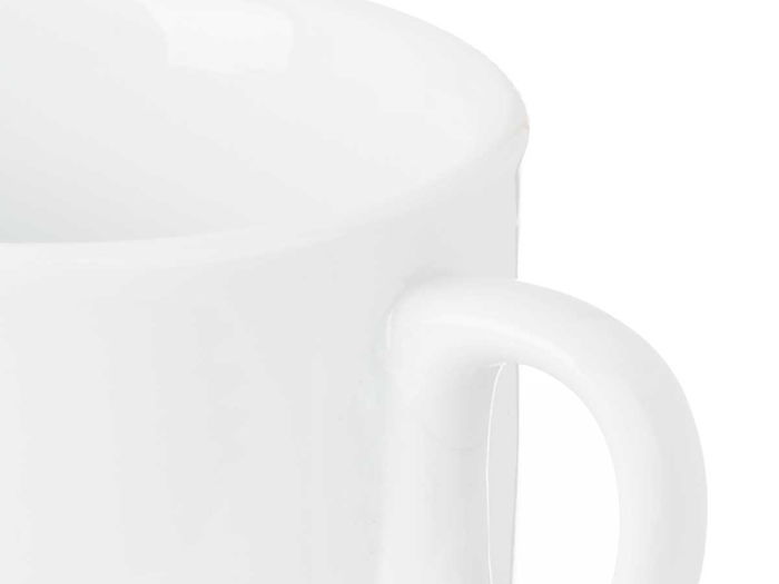 Vessia Taza Porcelana Apilable 220 ml, Blanco, 10.5x8x6.5 cm (Set de 48)