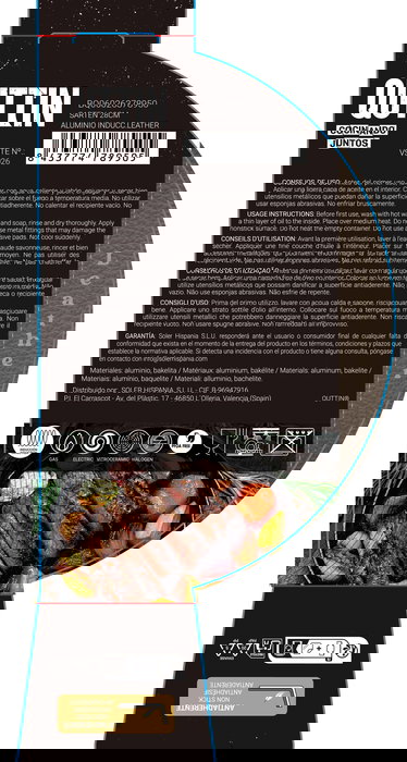 Inde Sartén 28 cm Aluminio Inducción Leather Quttin (6 Unidades)