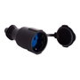Solera Base Aerea 5707c Caucho Tapa 16A 250V IP44 Negra 2P+T T/TL Emb. Tornillo Cable 3x2.5mm