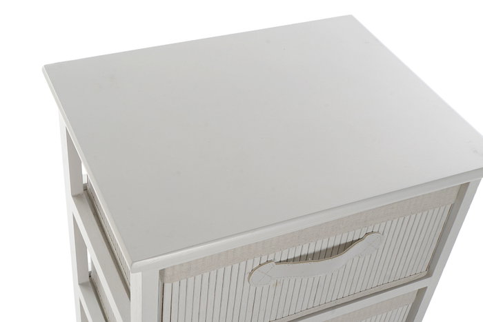 DKD Home Decor Cajonera de Bambú y Paulownia Blanca con 5 Cajones