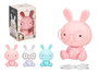 Giftdecor Lámpara Infantil Noche Quitamiedos Conejo con USB y 3 Intensidades - Color Aleatorio (Azul, Blanco o Rosa) - Dimensiones 14x22.5x13 cm (Set de 8)