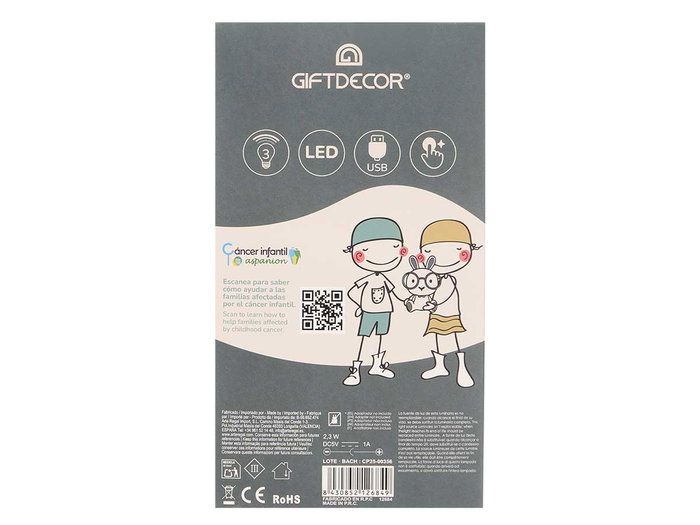 Giftdecor Lámpara Infantil Noche Quitamiedos Conejo con USB y 3 Intensidades - Color Aleatorio (Azul, Blanco o Rosa) - Dimensiones 14x22.5x13 cm (Set de 8) Giftdecor Lámpara Infantil Noche Quitamiedos Conejo con USB y 3 Intensidades - Color Aleatorio (Azul, Blanco o Rosa) - Dimensiones 14x22.5x13 cm (Set de 8)