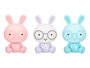 Giftdecor Lámpara Infantil Noche Quitamiedos Conejo con USB y 3 Intensidades - Color Aleatorio (Azul, Blanco o Rosa) - Dimensiones 14x22.5x13 cm (Set de 8)