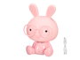 Giftdecor Lámpara Infantil Noche Quitamiedos Conejo con USB y 3 Intensidades - Color Aleatorio (Azul, Blanco o Rosa) - Dimensiones 14x22.5x13 cm (Set de 8)