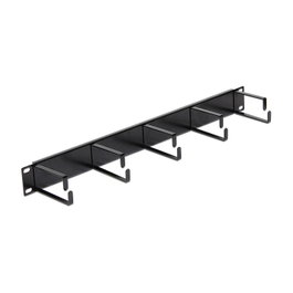 DeLOCK 42496 Panel de gestión de cables de 19 pulgadas, Negro