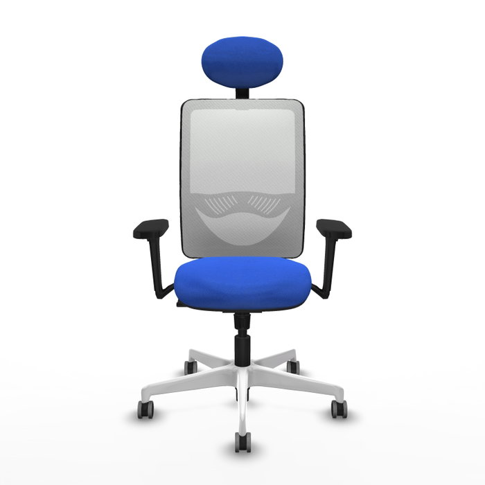 PIQUERAS Y CRESPO Silla de oficina Zulema con mecanismo Sincro, Tela Azul y Malla Blanca PIQUERAS Y CRESPO Silla de oficina Zulema con mecanismo Sincro, Tela Azul y Malla Blanca