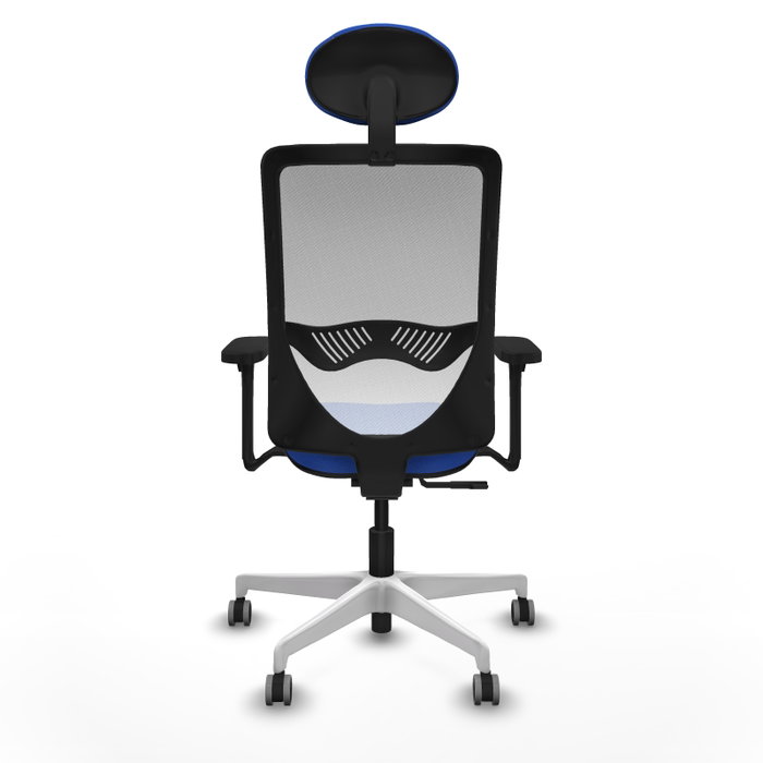 PIQUERAS Y CRESPO Silla de oficina Zulema con mecanismo Sincro, Tela Azul y Malla Blanca PIQUERAS Y CRESPO Silla de oficina Zulema con mecanismo Sincro, Tela Azul y Malla Blanca