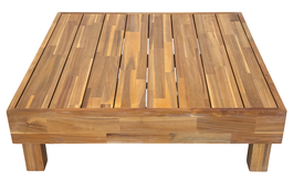DKD Home Decor Mesa de Centro Acacia 85x85x35 Marrón y Beige Outek 26