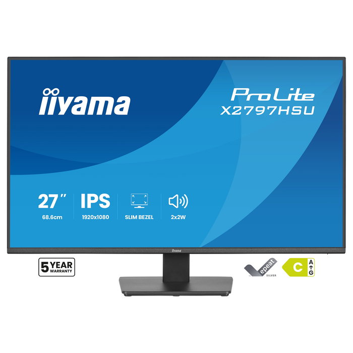 iiyama ProLite X2797HSU-B1 Monitor 27 Pulgadas Full HD IPS 120Hz 4ms FreeSync VESA Negra con Altavoces y USB