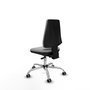 Silla de oficina Elche con mecanismo Asincro tapizada con Tela color Gris claro. Equipada con Base cromada, Sin brazos y Ruedas 65 mm parqué