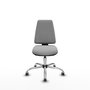 Silla de oficina Elche con mecanismo Asincro tapizada con Tela color Gris claro. Equipada con Base cromada, Sin brazos y Ruedas 65 mm parqué