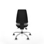 Silla de oficina Elche con mecanismo Asincro tapizada con Tela color Gris claro. Equipada con Base cromada, Sin brazos y Ruedas 65 mm parqué