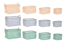 DKD Home Decor Set de 4 Cestas de Lienzo URBAN