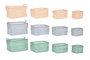 DKD Home Decor Set de 4 Cestas de Lienzo URBAN