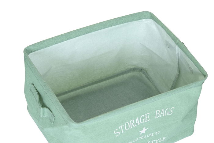 DKD Home Decor Cesta Moderno Urban Gris Verde Menta Lienzo Set de 4 Piezas 27 x 24 x 39 cm