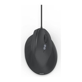 Hama ECM-500R Ratón ergonómico vertical con cable, 1800 DPI, 7 botones, Negro