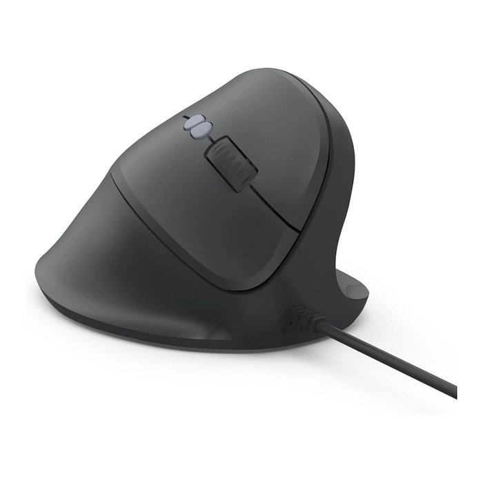 Hama ECM-500R Ratón ergonómico vertical con cable, 1800 DPI, 7 botones, Negro