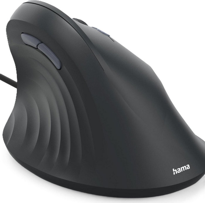 Hama ECM-500 ratón alámbrico ergonómico negro
