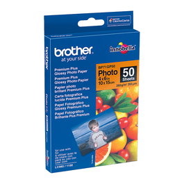 Brother BP-71GP50 Fotopapier A6 50 Hojas, 260g/m² Blanco, Alta Resolución hasta 6000 dpi, Papel Fotográfico Premium