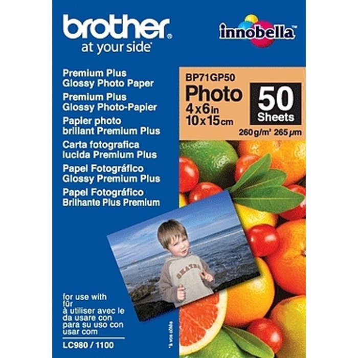 Brother BP71GP50 Papel Fotográfico Brillante 10x15 cm, 50 Hojas