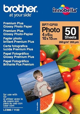 Brother BP71GP50 Papel Fotográfico Brillante 10x15 cm, 50 Hojas