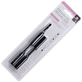 Cosmetic Club Brochas de Maquillaje 3 en 1, Set con 3 Pinceles Multiusos para Base, Contorno y Difuminado, Material Nailon