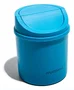 Muitomas DESKBINBL Papelera de Escritorio Redonda Plástica con Tapa Manual - Color Azul