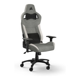CORSAIR Gaming T3 RUSH - Silla Gaming PC, Asiento y Respaldo de Malla, Gris/Blanco, Ajuste 4D, 120kg (2023)