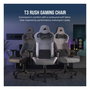 CORSAIR Gaming T3 RUSH - Silla Gaming PC, Asiento y Respaldo de Malla, Gris/Blanco, Ajuste 4D, 120kg (2023)