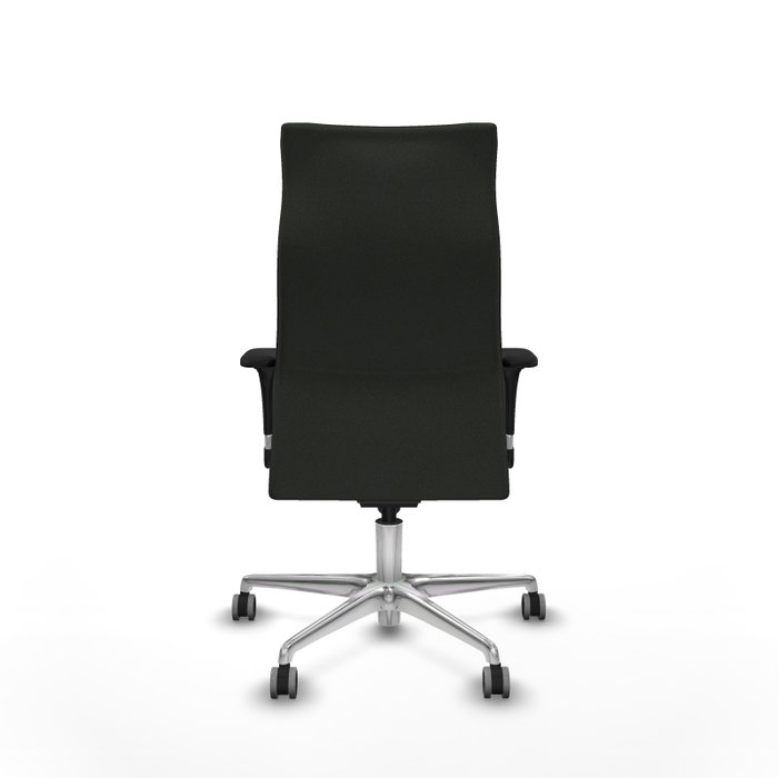 PIQUERAS Y CRESPO Sillón Albacete con mecanismo Sincro, Tela Negra y Base de Aluminio