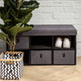 Home Deco Factory Banco Zapatero Plegable Gris Oscuro con 3 Cajones y Compartimentos 76x38x38 cm
