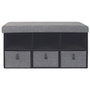 Home Deco Factory Banco Zapatero Plegable Gris Oscuro con 3 Cajones y Compartimentos 76x38x38 cm