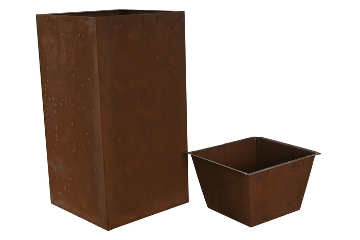 Macetero Terraza Y Jardin DKD Home Decor 25 x 50 x 25 cm Set de 2