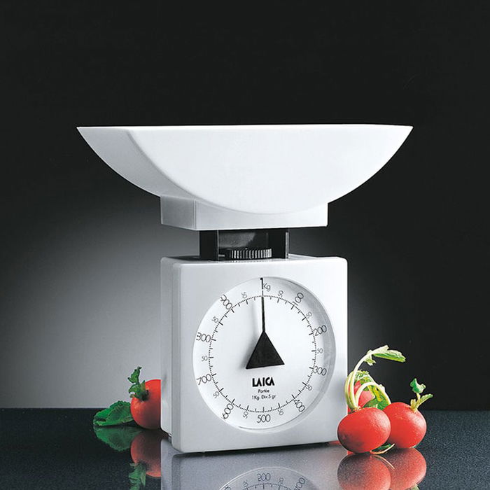 Laica Balanza Mecánica de Cocina KS711 con Bol Blanca 1kg